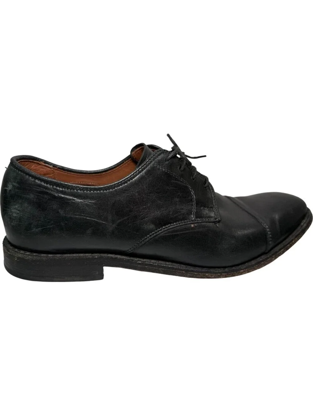 Allen Edmonds Lexington Men's 10.5 D Black Leather Cap Toe Brogue Derby Oxford